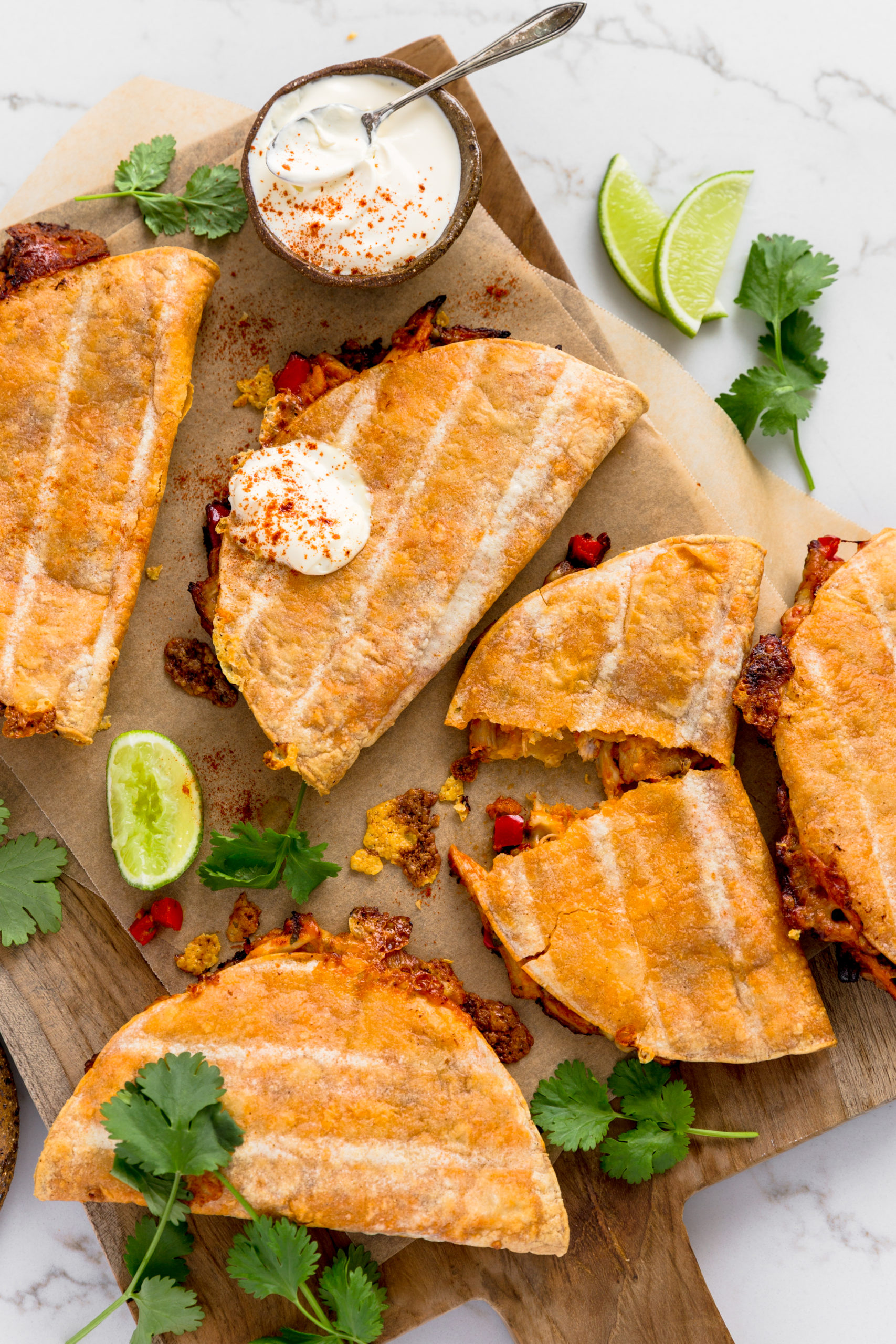 Spicy Chipotle Pork & Cheddar Quesadillas - Riverview Farms