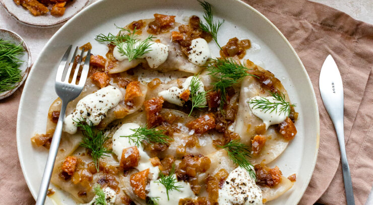Pork Pierogi with Crispy Crackling