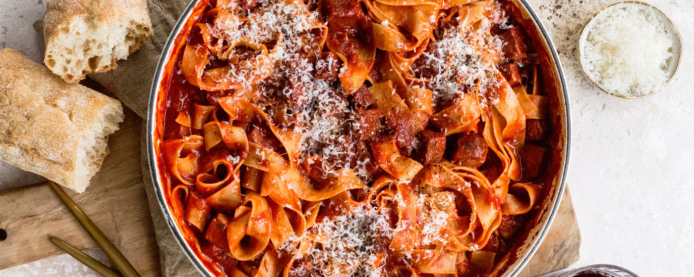 Quick Pork Ragu with Pappardelle - Riverview Farms