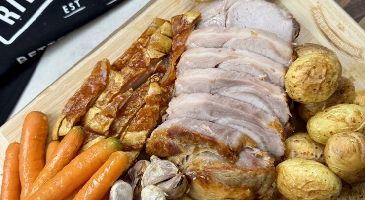 George Georgievski’s Roast Pork Dinner with veggies in under 20 minutes